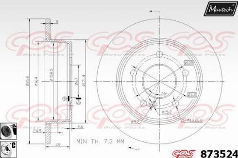 Maxtech 873524.6060 - Disque de frein cwaw.fr