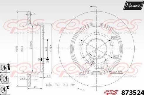 Maxtech 873524.6880 - Disque de frein cwaw.fr