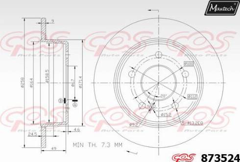 Maxtech 873524.0000 - Disque de frein cwaw.fr