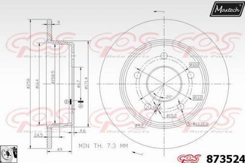 Maxtech 873524.0080 - Disque de frein cwaw.fr