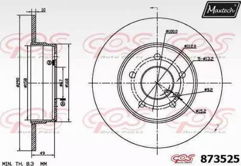 Maxtech 873525.0000 - Disque de frein cwaw.fr