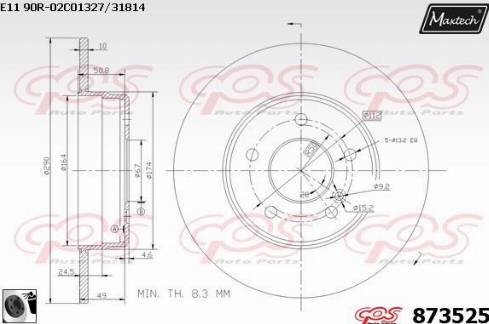 Maxtech 873525.0060 - Disque de frein cwaw.fr