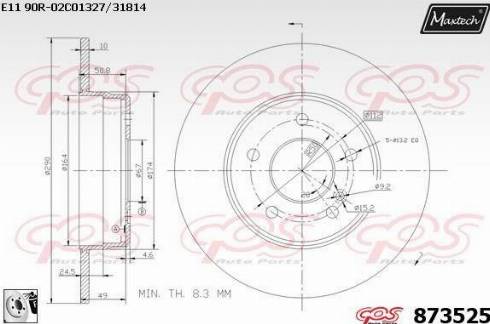 Maxtech 873525.0080 - Disque de frein cwaw.fr