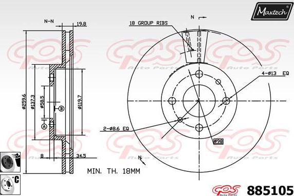 Maxtech 873525 - Disque de frein cwaw.fr