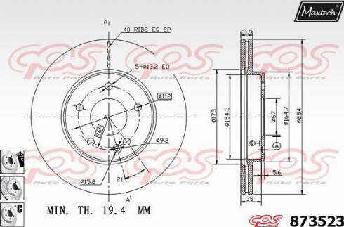 Maxtech 873523.6980 - Disque de frein cwaw.fr