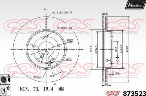 Maxtech 873523.6060 - Disque de frein cwaw.fr