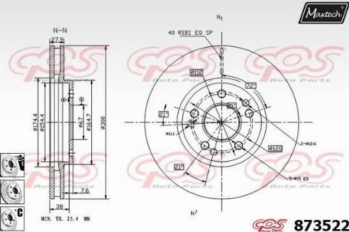 Maxtech 873522.6980 - Disque de frein cwaw.fr