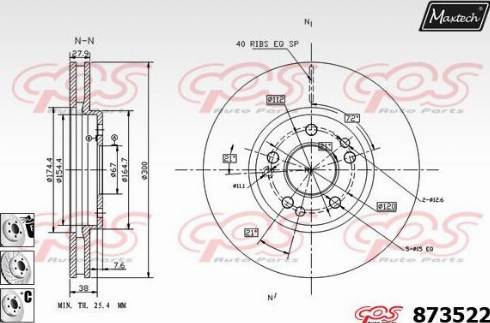 Maxtech 873522.6880 - Disque de frein cwaw.fr