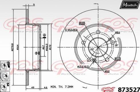 Maxtech 873527.6880 - Disque de frein cwaw.fr