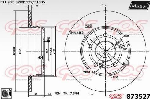 Maxtech 873527.0060 - Disque de frein cwaw.fr