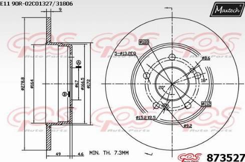 Maxtech 873527.0000 - Disque de frein cwaw.fr