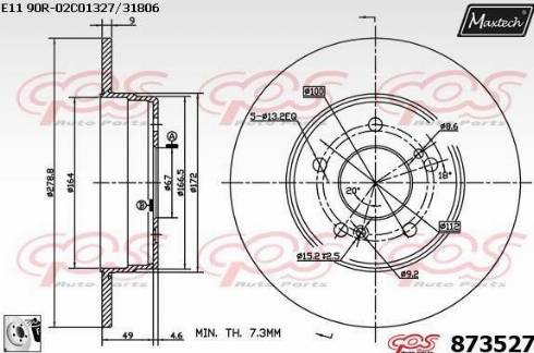 Maxtech 873527.0080 - Disque de frein cwaw.fr