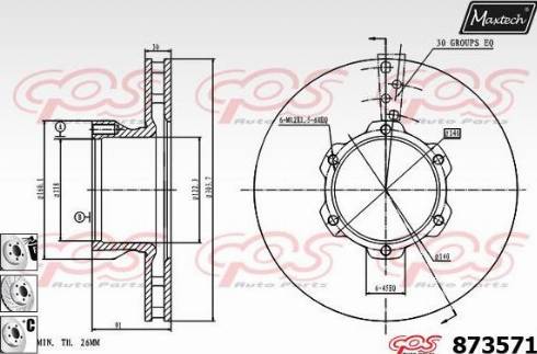 Maxtech 873571.6880 - Disque de frein cwaw.fr