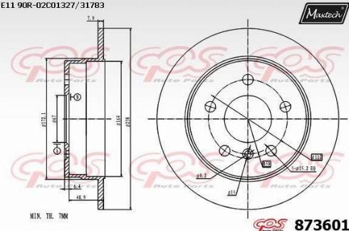 Maxtech 873601.0000 - Disque de frein cwaw.fr