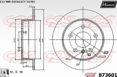 Maxtech 873601.0080 - Disque de frein cwaw.fr