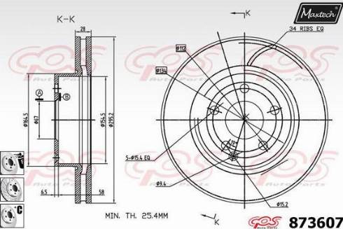 Maxtech 873607.6880 - Disque de frein cwaw.fr