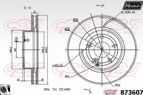 Maxtech 873607.0060 - Disque de frein cwaw.fr