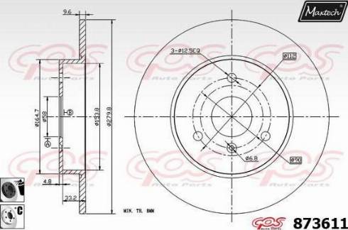 Maxtech 873611.6060 - Disque de frein cwaw.fr