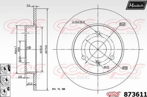 Maxtech 873611.6880 - Disque de frein cwaw.fr