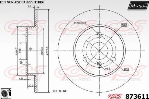 Maxtech 873611.0060 - Disque de frein cwaw.fr