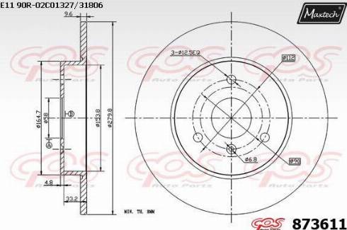 Maxtech 873611.0000 - Disque de frein cwaw.fr