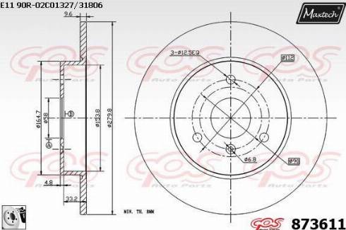 Maxtech 873611.0080 - Disque de frein cwaw.fr