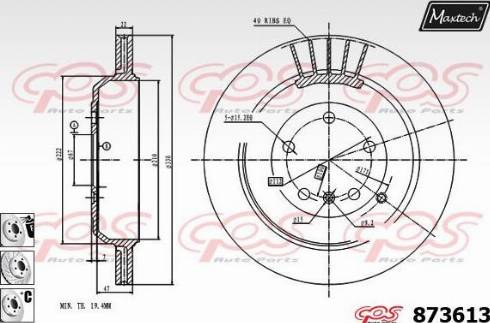 Maxtech 873613.6880 - Disque de frein cwaw.fr