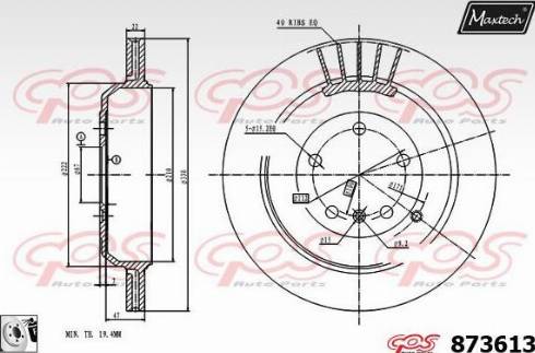 Maxtech 873613.0080 - Disque de frein cwaw.fr