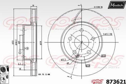 Maxtech 873621.6060 - Disque de frein cwaw.fr