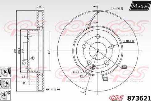 Maxtech 873621.6880 - Disque de frein cwaw.fr