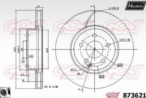 Maxtech 873621.0060 - Disque de frein cwaw.fr