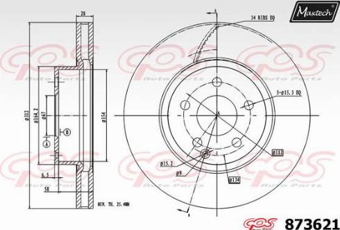 Maxtech 873621.0000 - Disque de frein cwaw.fr