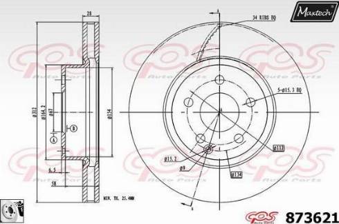 Maxtech 873621.0080 - Disque de frein cwaw.fr