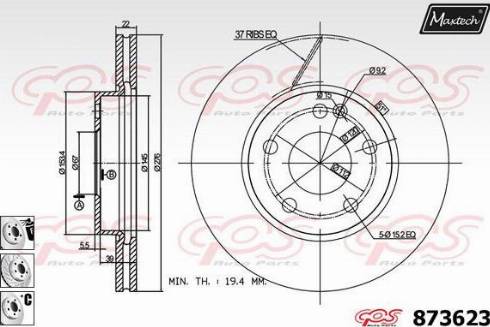 Maxtech 873623.6980 - Disque de frein cwaw.fr