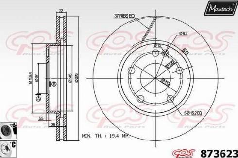 Maxtech 873623.6060 - Disque de frein cwaw.fr