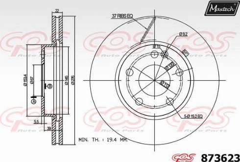 Maxtech 873623.0000 - Disque de frein cwaw.fr