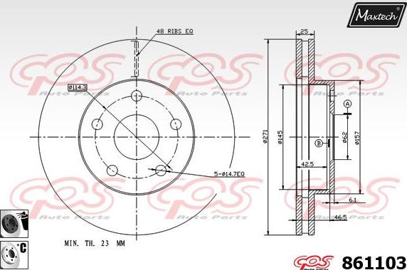 Maxtech 873623 - Disque de frein cwaw.fr