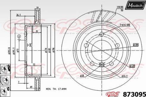 Maxtech 873095.6880 - Disque de frein cwaw.fr