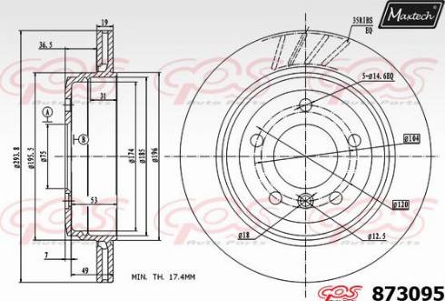 Maxtech 873095.0000 - Disque de frein cwaw.fr