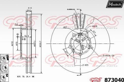 Maxtech 873040.6980 - Disque de frein cwaw.fr