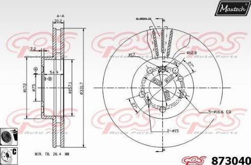 Maxtech 873040.6060 - Disque de frein cwaw.fr