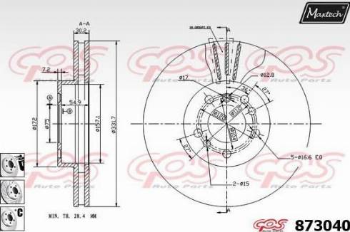 Maxtech 873040.6880 - Disque de frein cwaw.fr