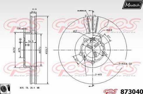 Maxtech 873040.0060 - Disque de frein cwaw.fr