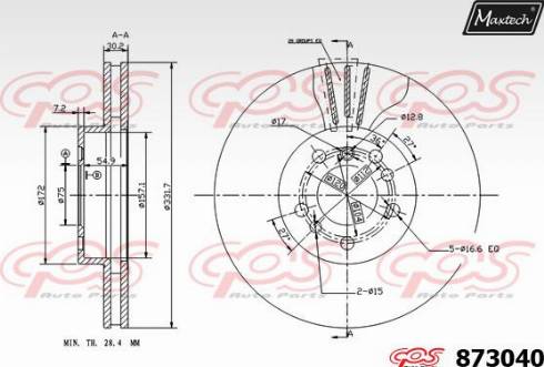 Maxtech 873040.0000 - Disque de frein cwaw.fr