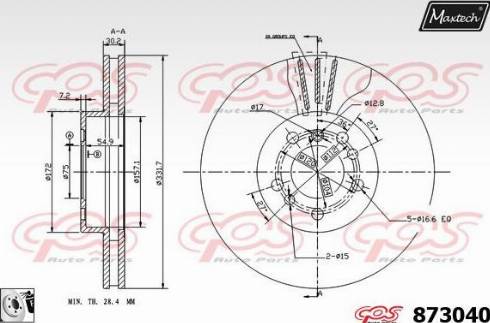 Maxtech 873040.0080 - Disque de frein cwaw.fr