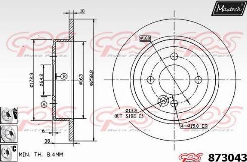 Maxtech 873043.6880 - Disque de frein cwaw.fr