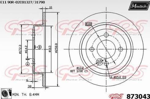 Maxtech 873043.0060 - Disque de frein cwaw.fr