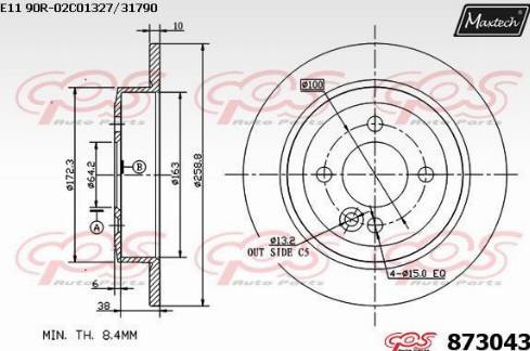 Maxtech 873043.0000 - Disque de frein cwaw.fr