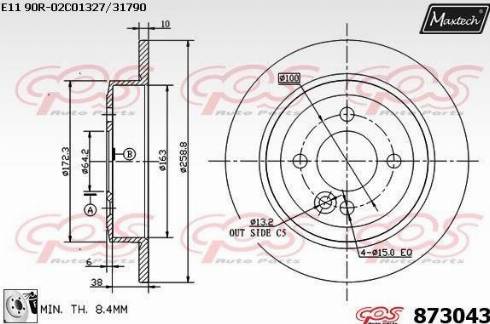 Maxtech 873043.0080 - Disque de frein cwaw.fr