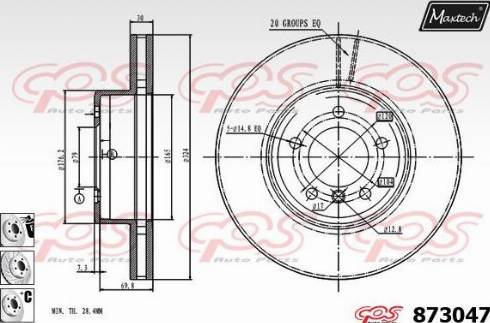 Maxtech 873047.6980 - Disque de frein cwaw.fr